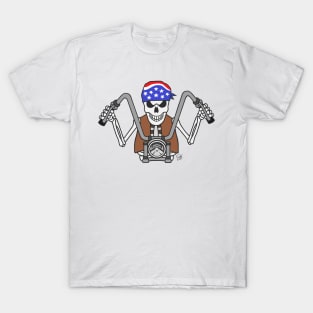 Bad Ass Skeleton Bad Biker T-Shirt